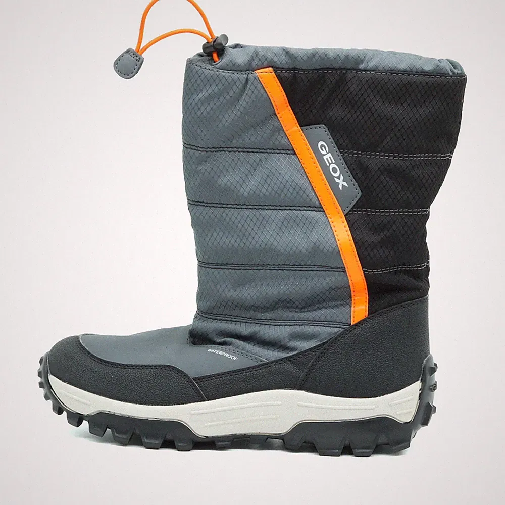 Geox Damen Respira Stiefel Grau Schwarz Orange Atmungsaktiv Snowboots EU 38