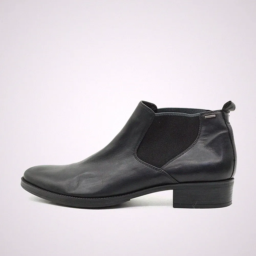 Geox Damen SA 4307 Stiefeletten Schwarz Leder Halbhoch Chelsea Boots EU 41