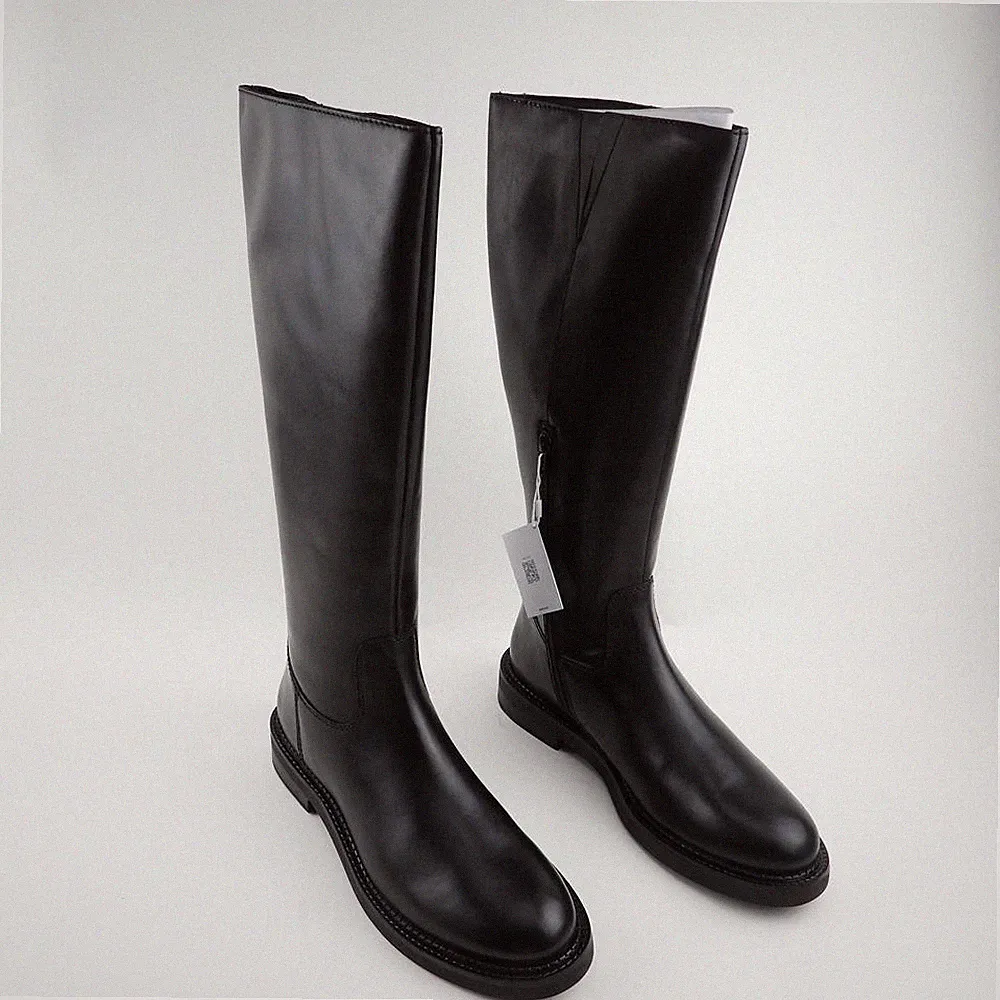 Geox Damen Stiefel D Serilda A Leder Schwarz Gr. 41 Kniehoch