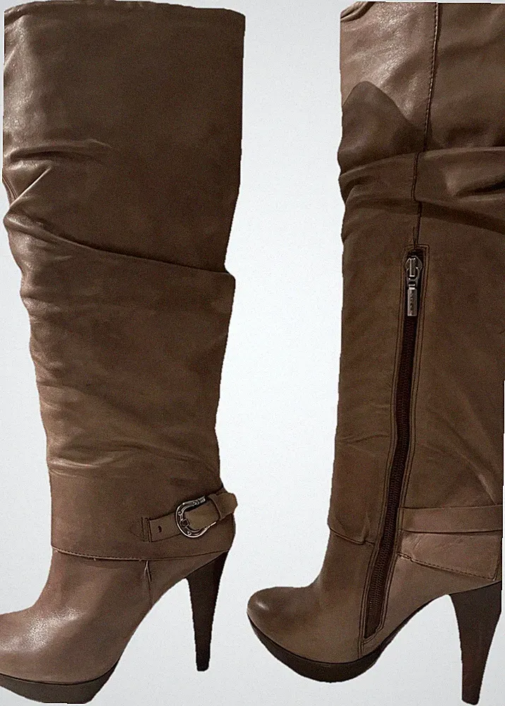 Geox Damen Stiefel Größe 38 Leder Absatz 12 cm