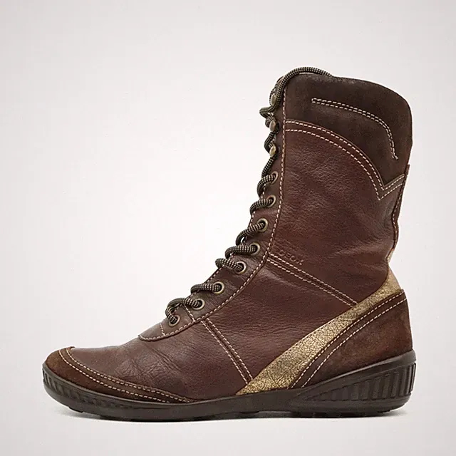Geox Damen Stiefel Winter Braun Leder Mittel Atmungsaktiv Boots EU 37