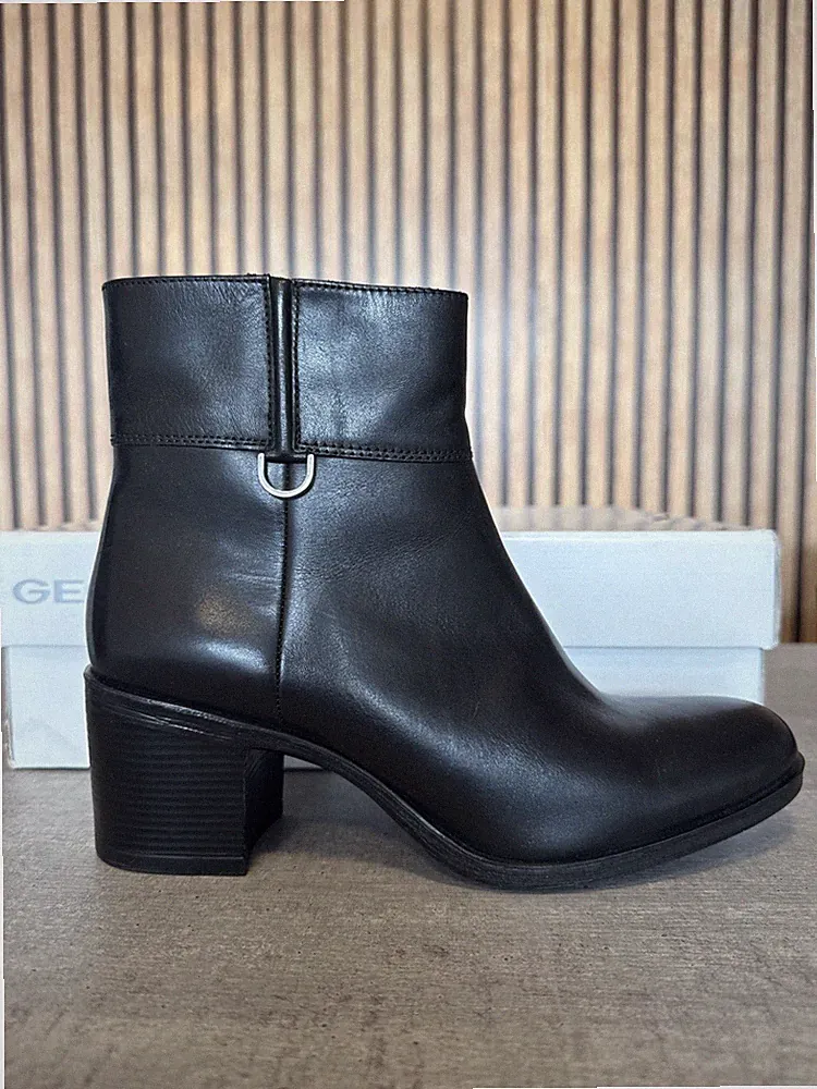 Geox Stiefel Damen schwarz Leder Gr.38 d46fsc Neu