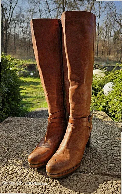 Gero Damen-Stiefel Gr.40 Handmade Italy Gr.40 Vintage Naturleder Boots...