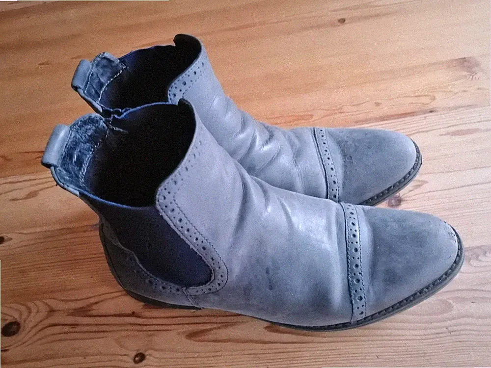 Giorgio Venuti Damen Leder Stiefelette Boots Gr. 40 grau Chelsea Stiefel