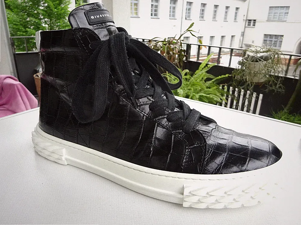 GIUSEPPE ZANOTTI BLACK CROC BRAKOTTO High Sneakers Dam Stiefel Leder Gr.41 Neuw