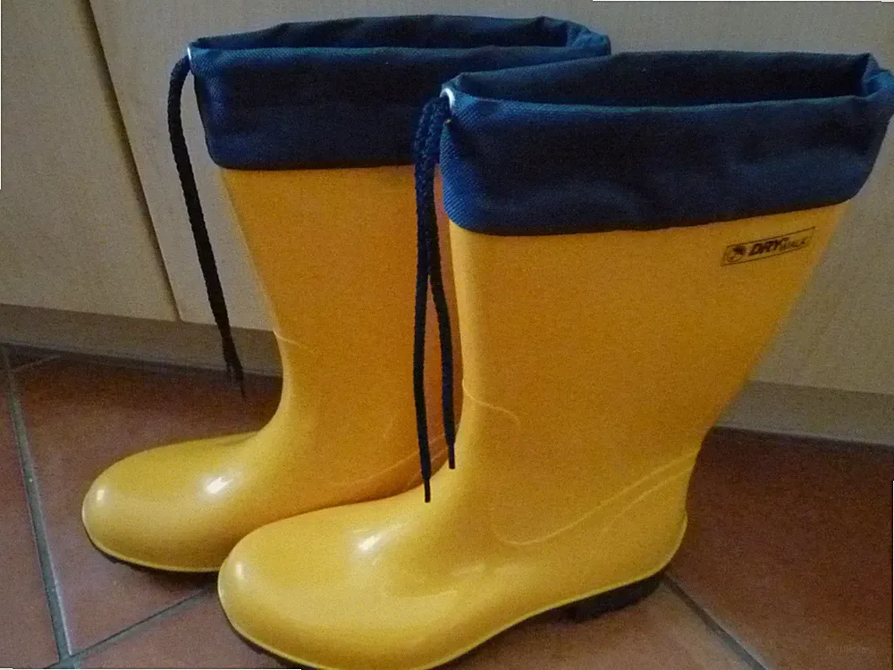 Glanz - Gummistiefel Rainboots DRY WALK Gr. 38 Regenstiefel gelb Stulpe TOP