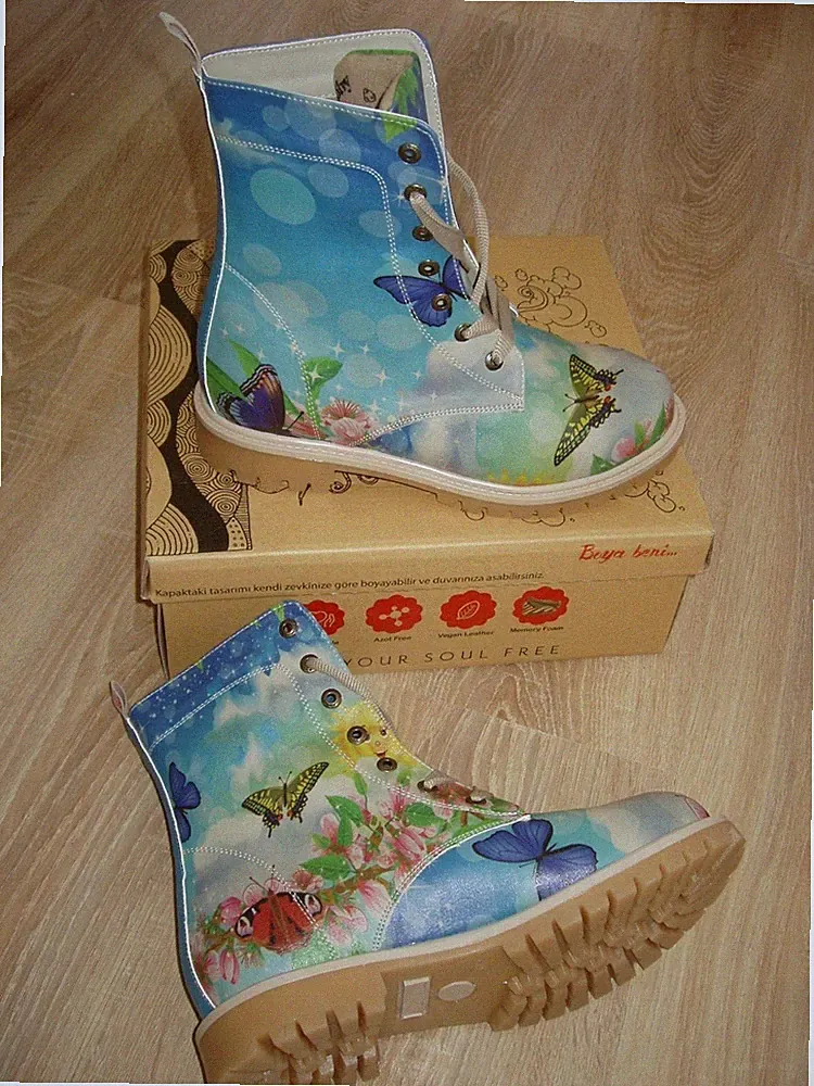 Goby Boots bunt gemustert Schmetterling Gr. 39 +40 - Neu + OVP hier zum Toppreis