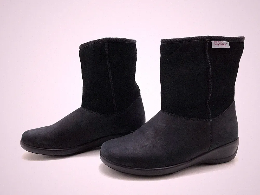 Goldkrone Damen Stiefel Gr. 35,5 Stiefeletten Halbstiefel Komfortschuhe Schwarz