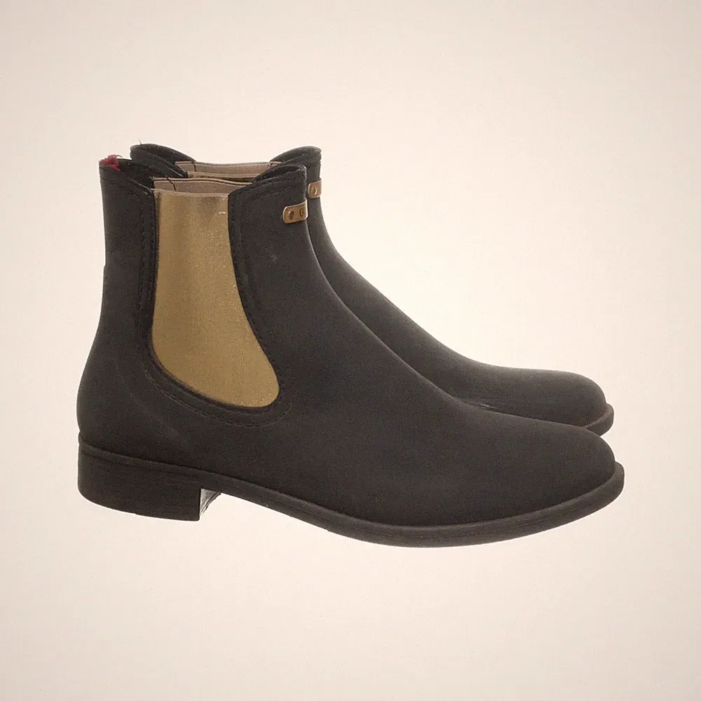 Gosch, Kurze Gummistiefel, Größe: 39, Gold/Grau, Lederimitat, Damen #2On