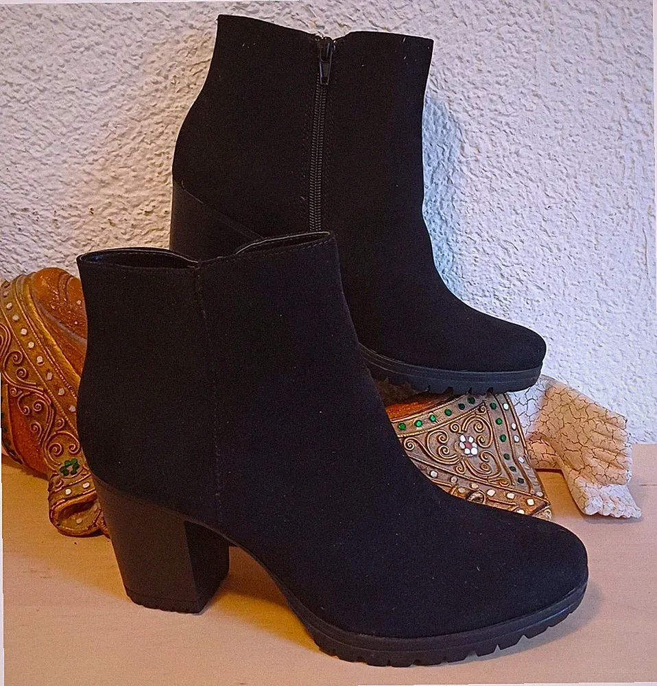 Graceland Chelsea Stiefelette schwarz GR 40 Velour-Boots UVP 44,99 NEU