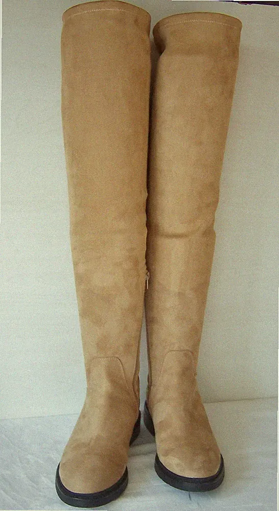 "GRACELAND" Gr.41 Stiefel/Overknee vegan beige-braun; TOP-Zustand!!!