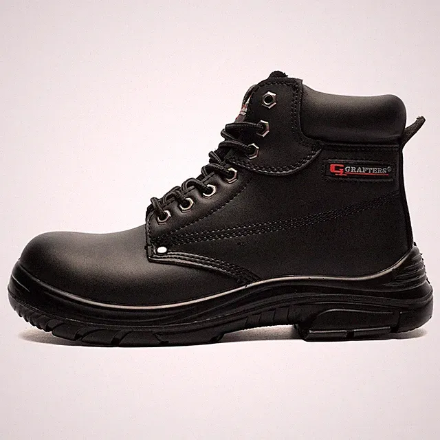 Grafters Compton Herren Leger Arbeit Zehenkappe Knöchel Sicherheitsstiefel (Extra Weite Passform)