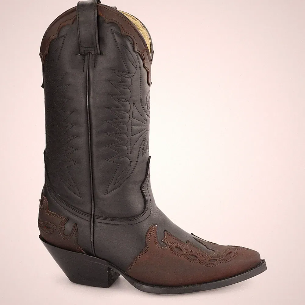 Grinders ARIZONA HI schwarz/burgund Unisex Leder kubanischer Absatz Freizeit Cowboystiefel