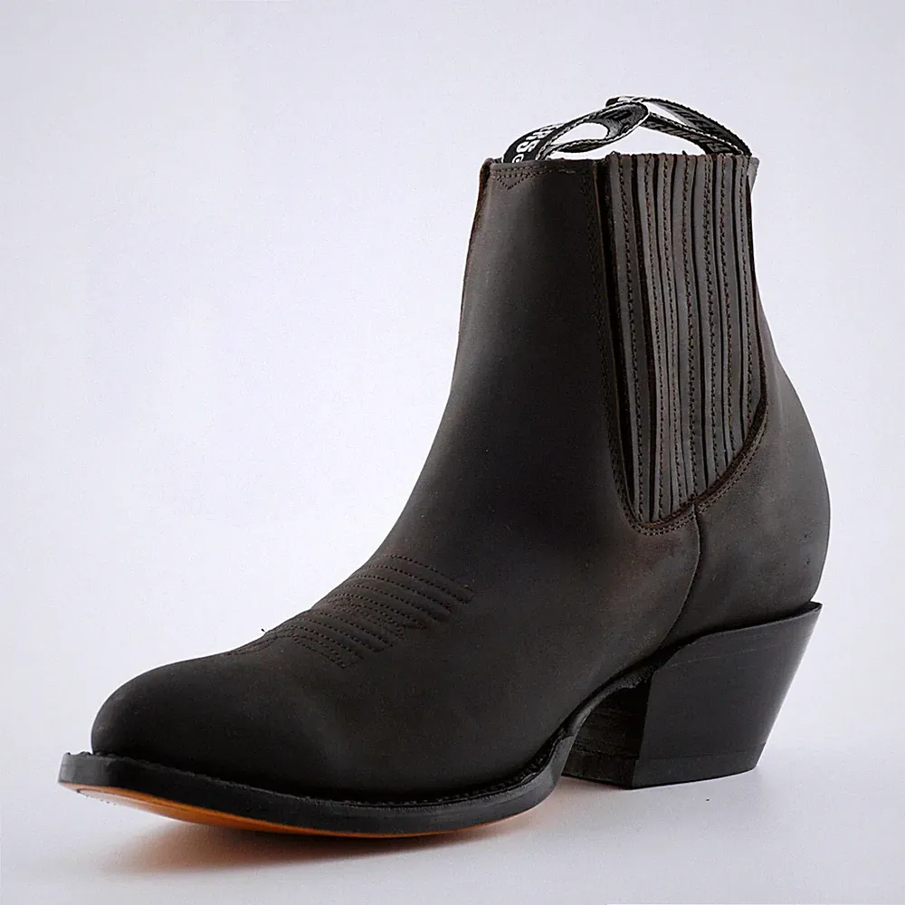 Grinders Herren Maverick Braun Echtleder Stiefelette Western Cowboystiefel