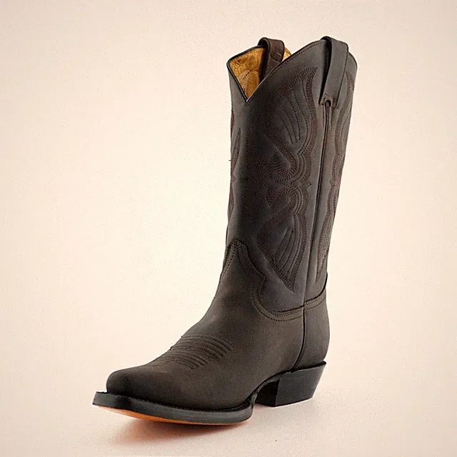 Grinders Louisiana Braun Herren Leder Stiefel Cowboy Western Slipper Spitz Stiefel