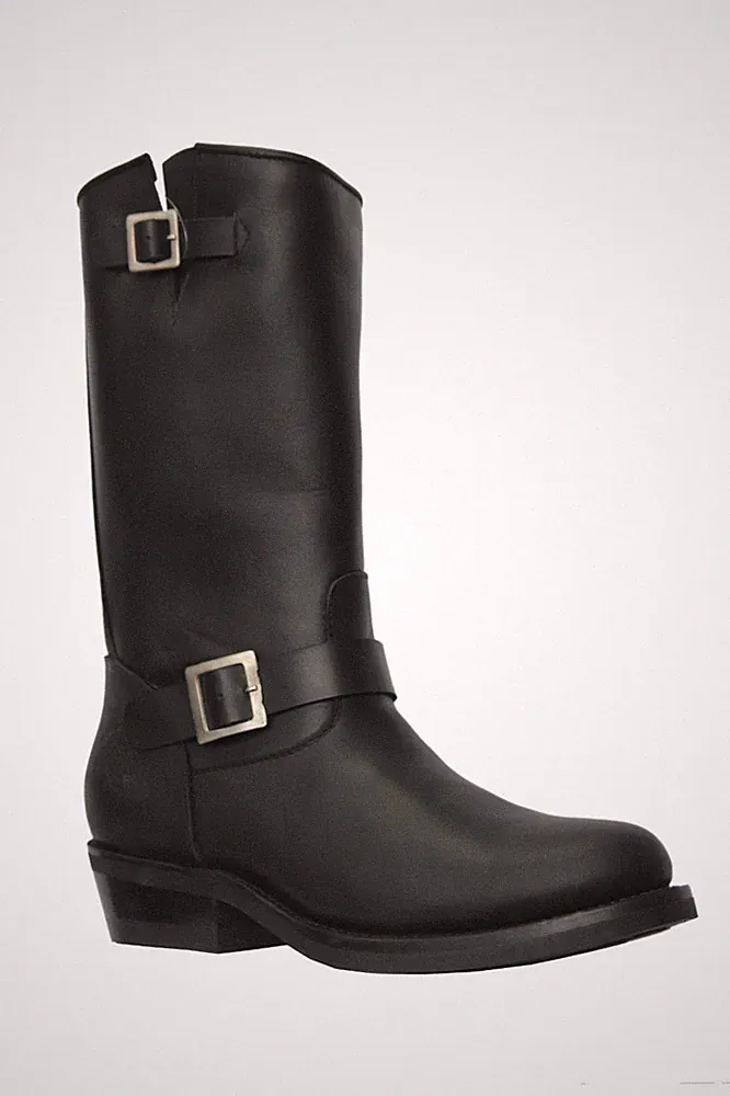 Grinders New REBEL BLACK Unisex Glattsohle Leder Western Biker Hohe Stiefel