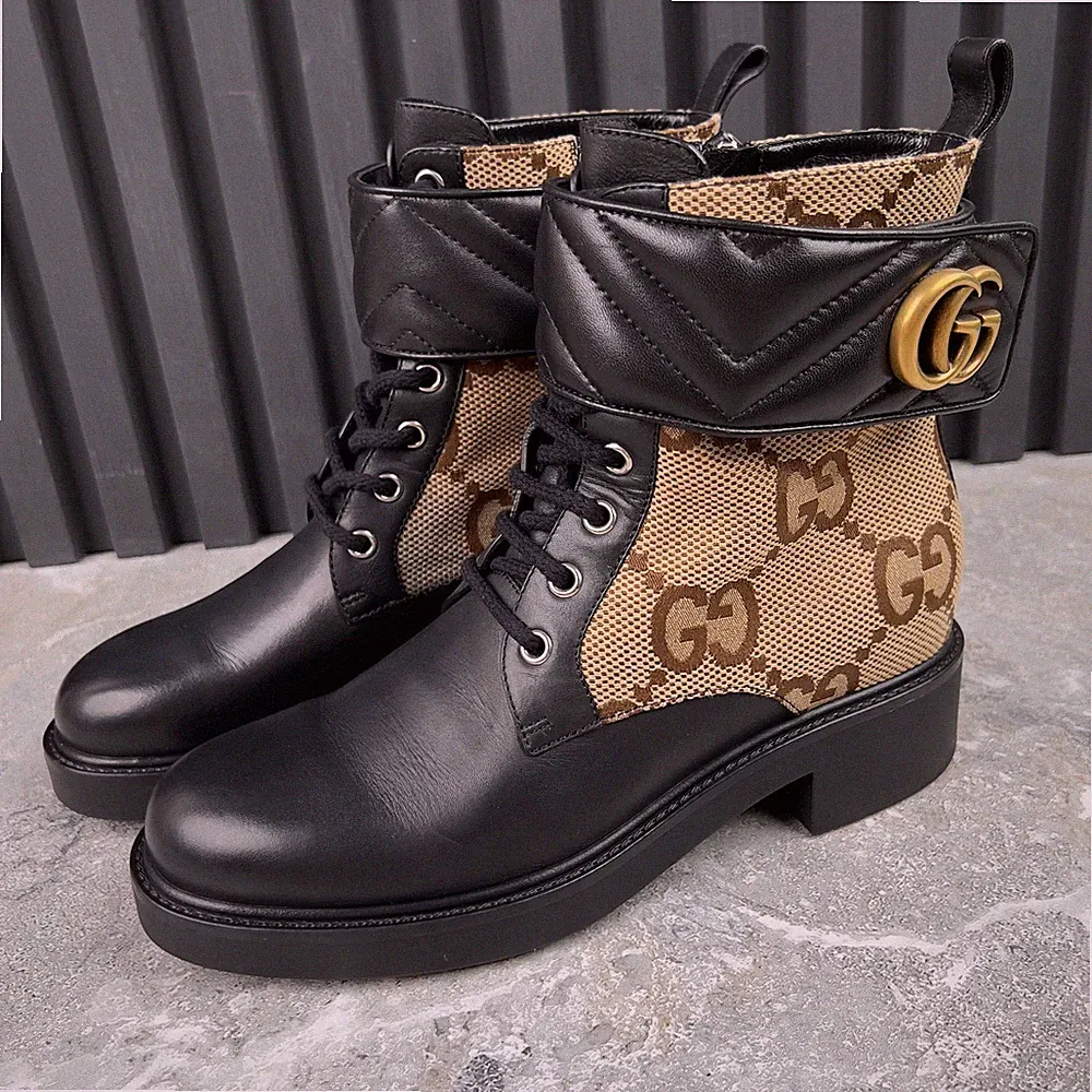 Gucci Marmont Maxi GG Monogram Canvas Stiefeletten 4,5 UK oder 7,5 US oder...
