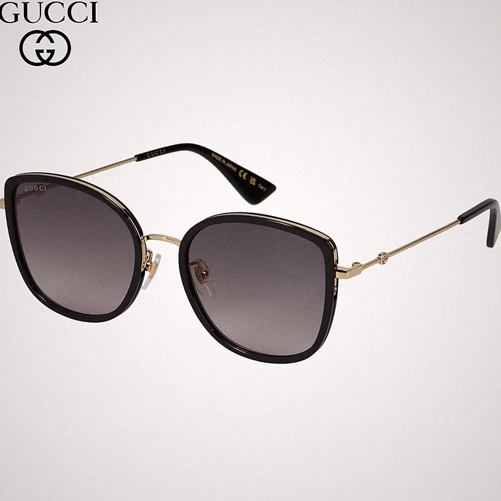 GUCCI Sonnenbrille Asian Fit UV Schutz Gummistiefel Schwarz GG0606SK-001...