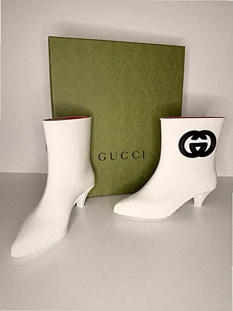 Gucci Stiefeletten / Weiß - Gr. 39 FR / 38 IT - Brandneu