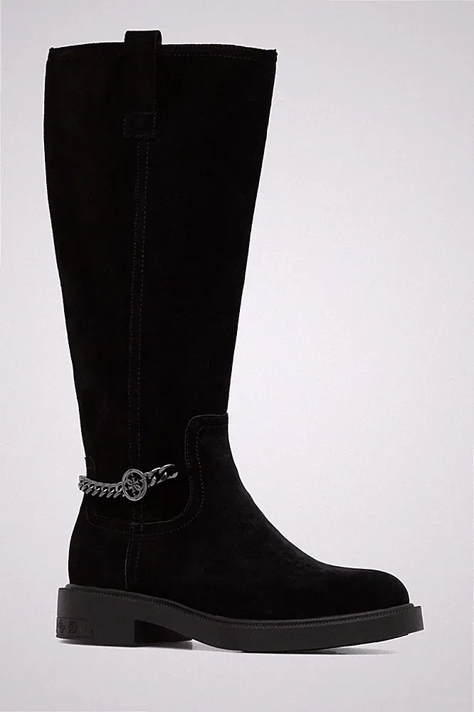 GUESS DAMEN HIGH STIEFEL FLFFYZ ELE11 WILDLEDER WILDLEDER SCHWARZ Rabatt - 40%