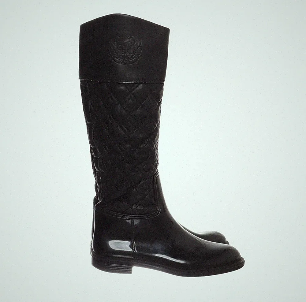Guess Damen Regenstiefel G Akzent Stiefel Schwarz Rutschfest Kniehohe EU 38