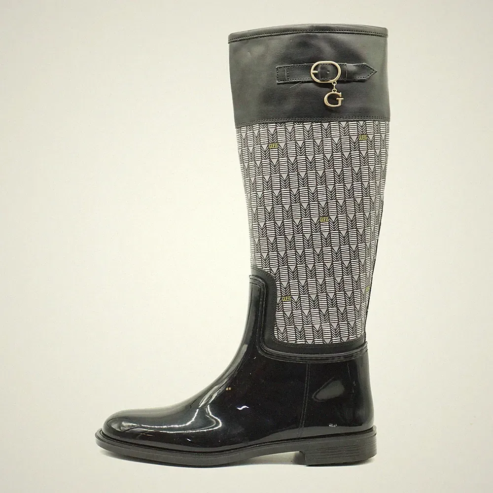 Guess Damen Regenstiefel G Akzent Stiefel Schwarz Rutschfest Kniehohe EU 40