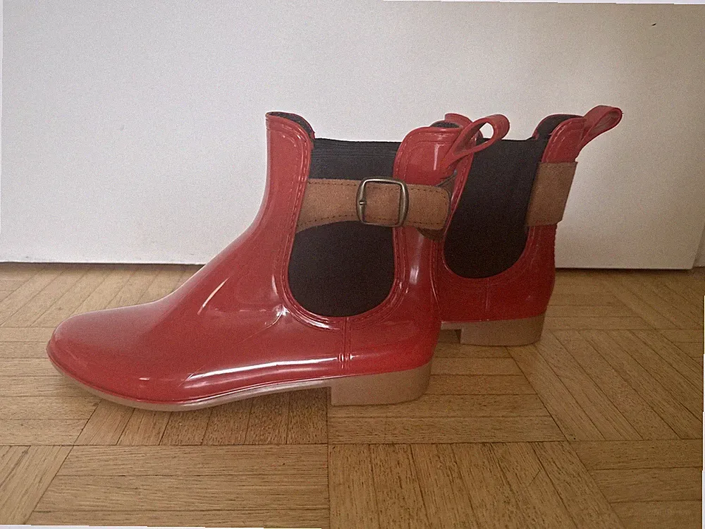 Gummi Stiefel Mit Leder Band