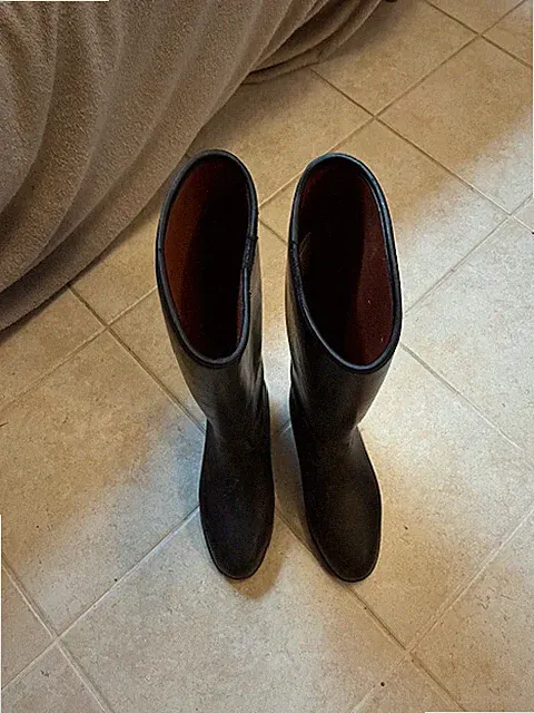 Gummireitstiefel Damen, Größe 41, schwarz mit Innenfutter