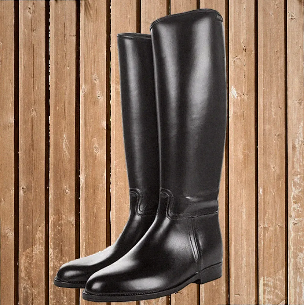 Gummireitstiefel PVC, HKM Gummi-Reitstiefel, Synthetik Reitstiefel, schwarz