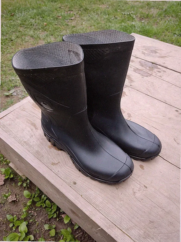 Gummistiefel 10 44 Dunlop Schwarz halb hoch Stiefel Schuhe Boots universal Schuh