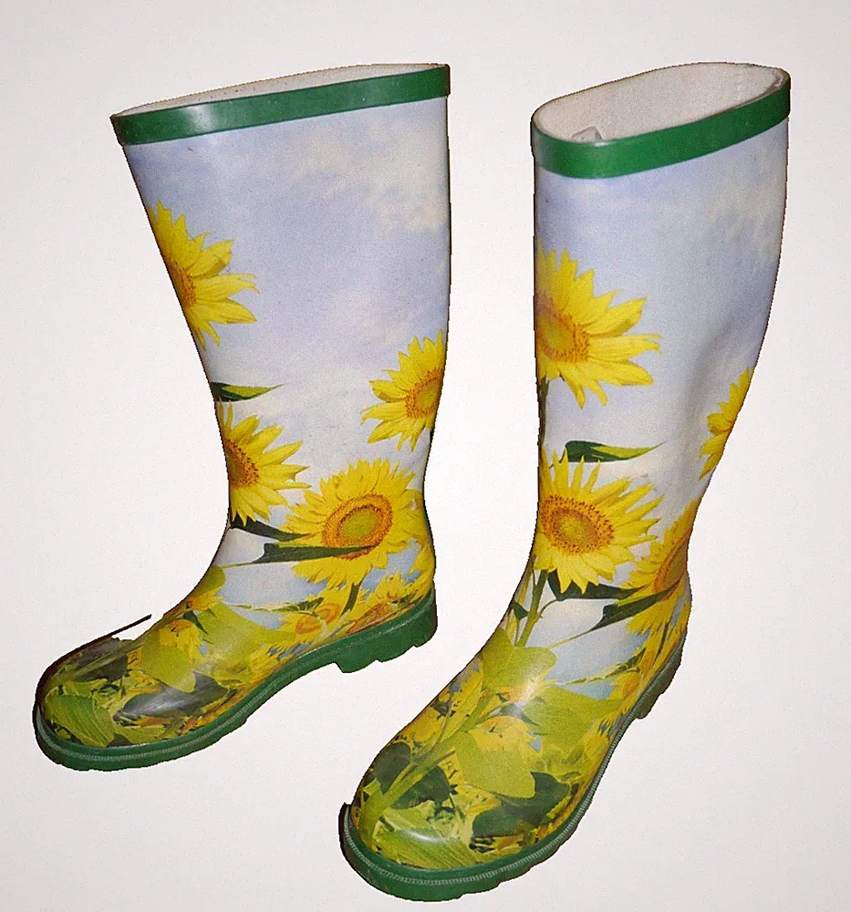 Gummistiefel 37 mit Sonnenblumenmuster Outdoor Regenstiefel Herbst Blumen Muster