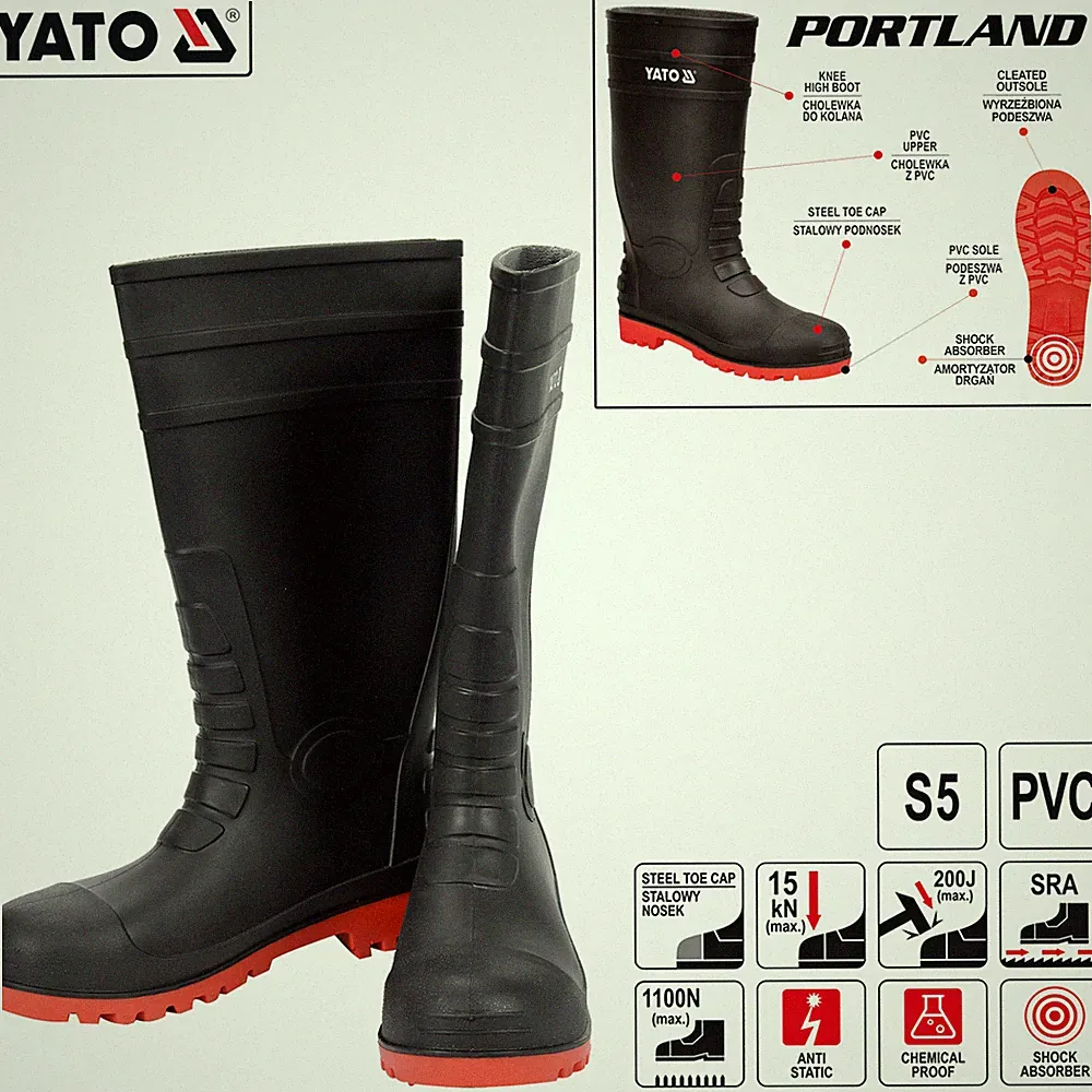 Gummistiefel Arbeitsstiefel Regenstiefel Anglerstiefel mit Kappe Gartenstiefel