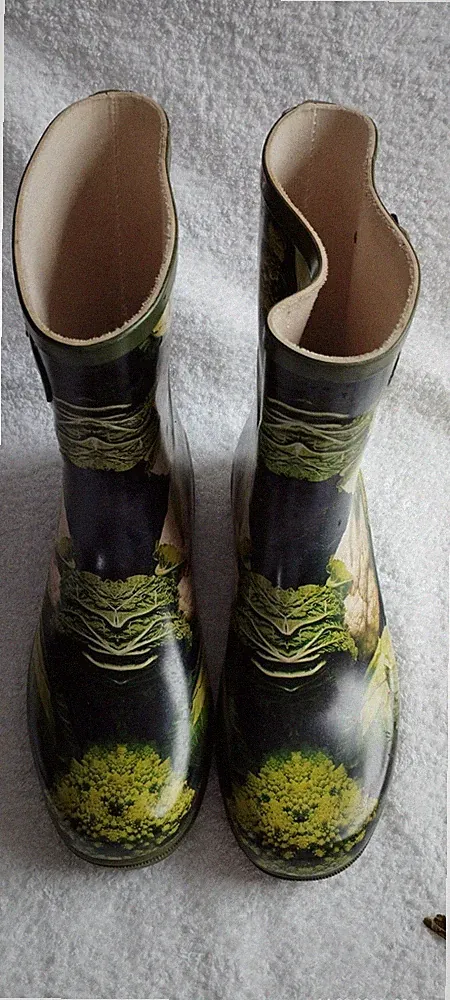 gummistiefel damen 39, modische Stiefeleten mit Farbmotiv