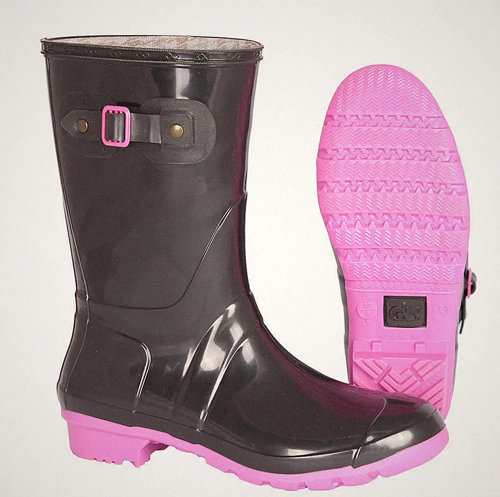 Gummistiefel Damen G&G LAMPO BASSO schwarz-pink Gr. 36 / 37 / 38 / 39 / 40 / 41