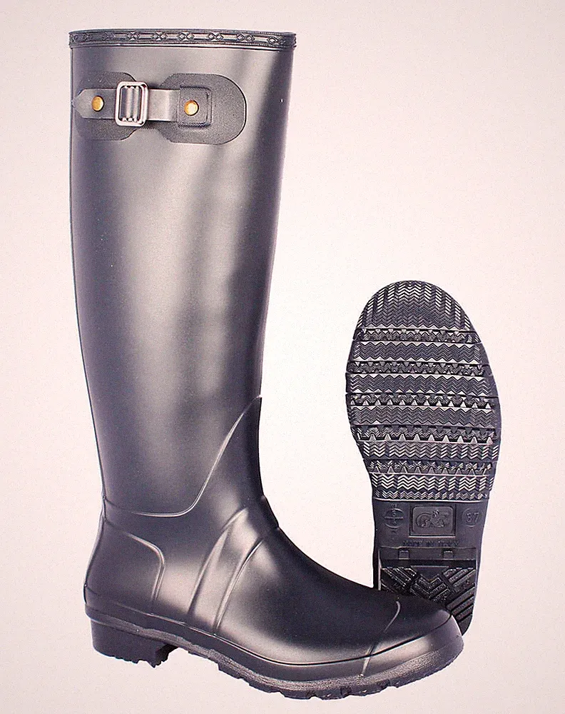 Gummistiefel Damen, G+G Lampo, mit Zierschnalle, dunkelblau, Größe 36