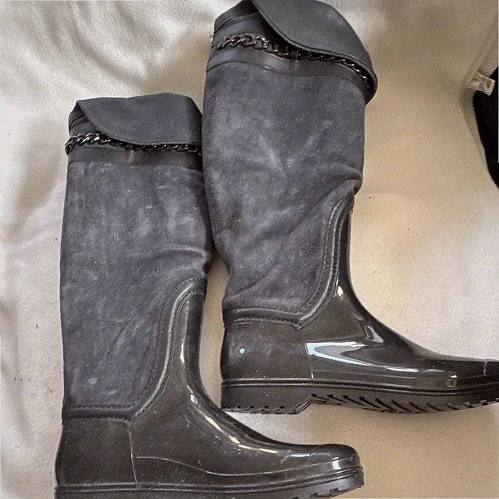 Gummistiefel Damen mit Kunstleder Gr. 40