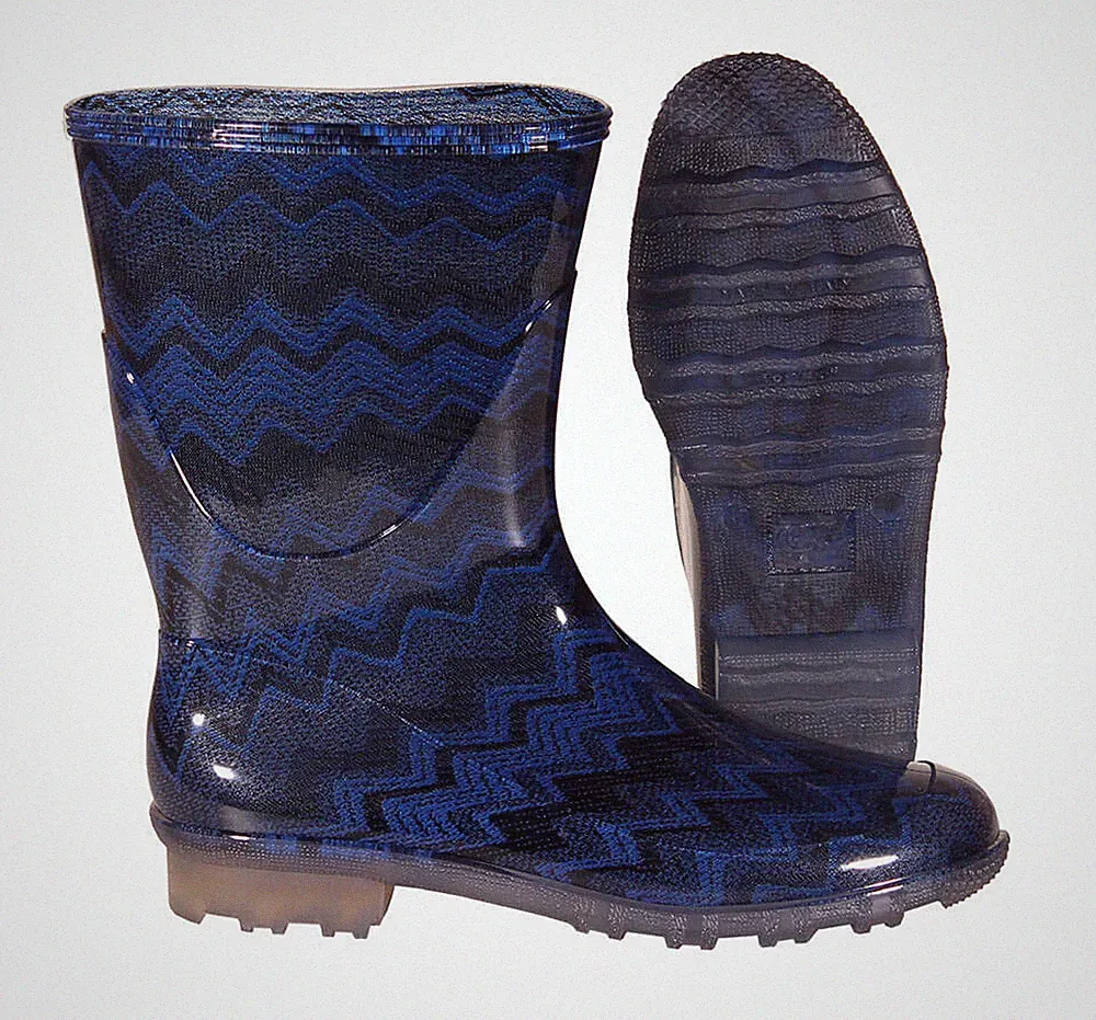 Gummistiefel G&G Damen LINA BASSO TUBOLARE blau gezackt Gr. 38 - Gr. 41