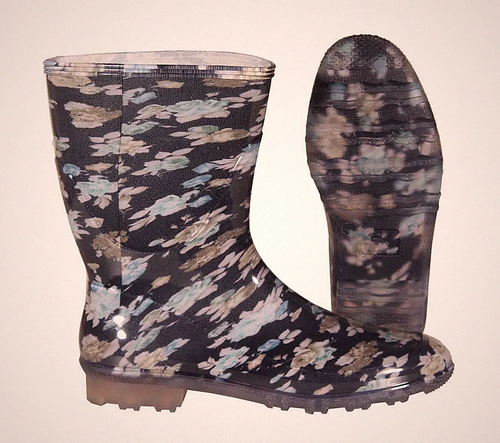 Gummistiefel G&G Damen LINA BASSO TUBOLARE schwarz/blau blumen Gr. 38 - Gr. 41