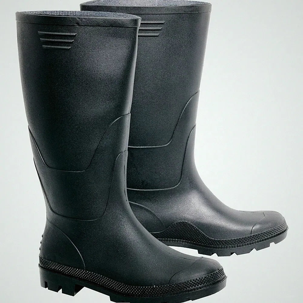 Gummistiefel Gartenstiefel Stiefel Angler PVC Regenstiefel hoch schwarz Gr 36-50