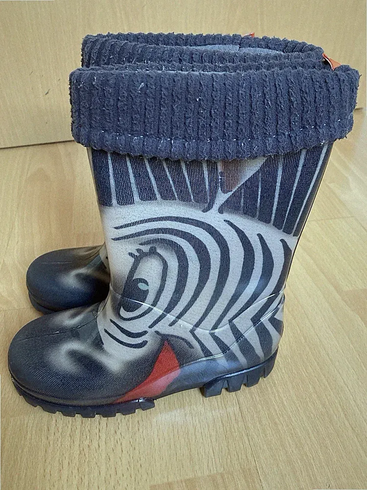 Gummistiefel Gefüttert Gr. 28/29 Zebra