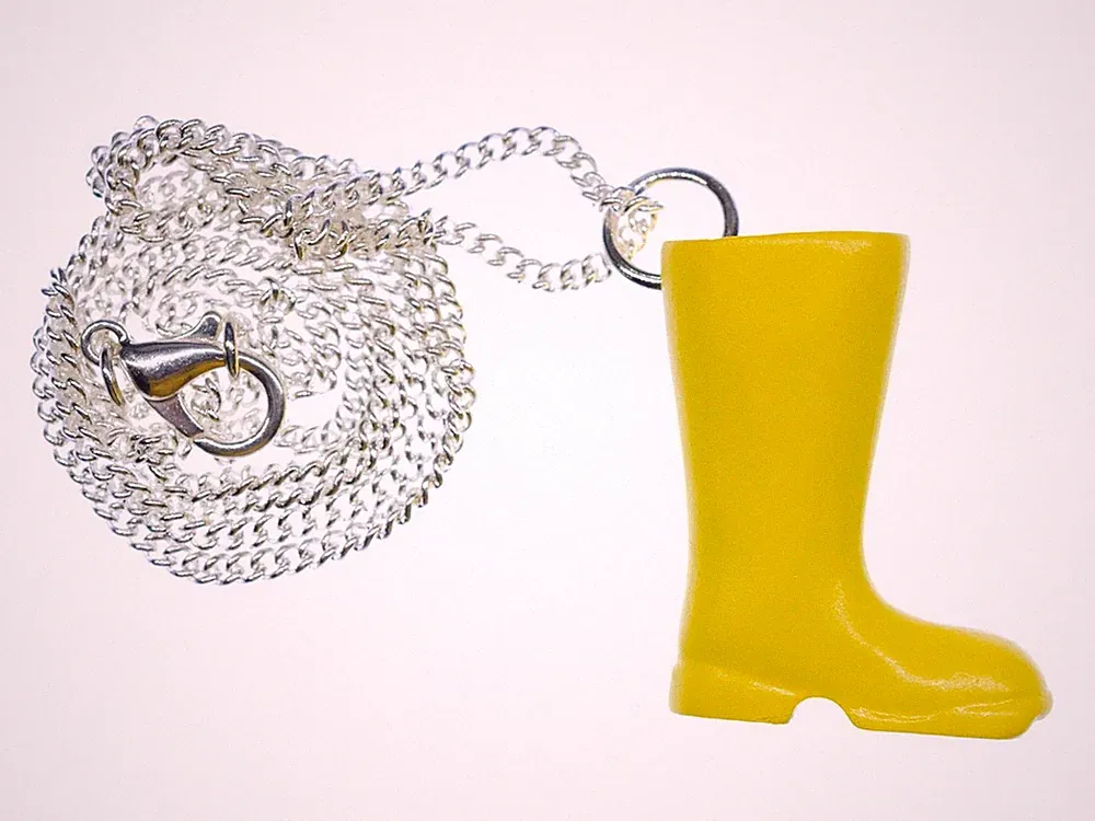 Gummistiefel gelb Kette Halskette Miniblings 45cm Garten Wasser Regen Stiefel