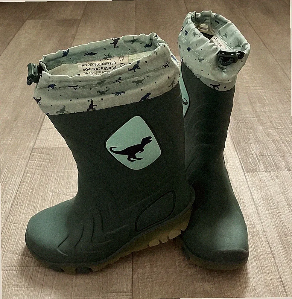 Gummistiefel Gr. 28/29 mit Blinklicht Dinosaurier Ungefüttert