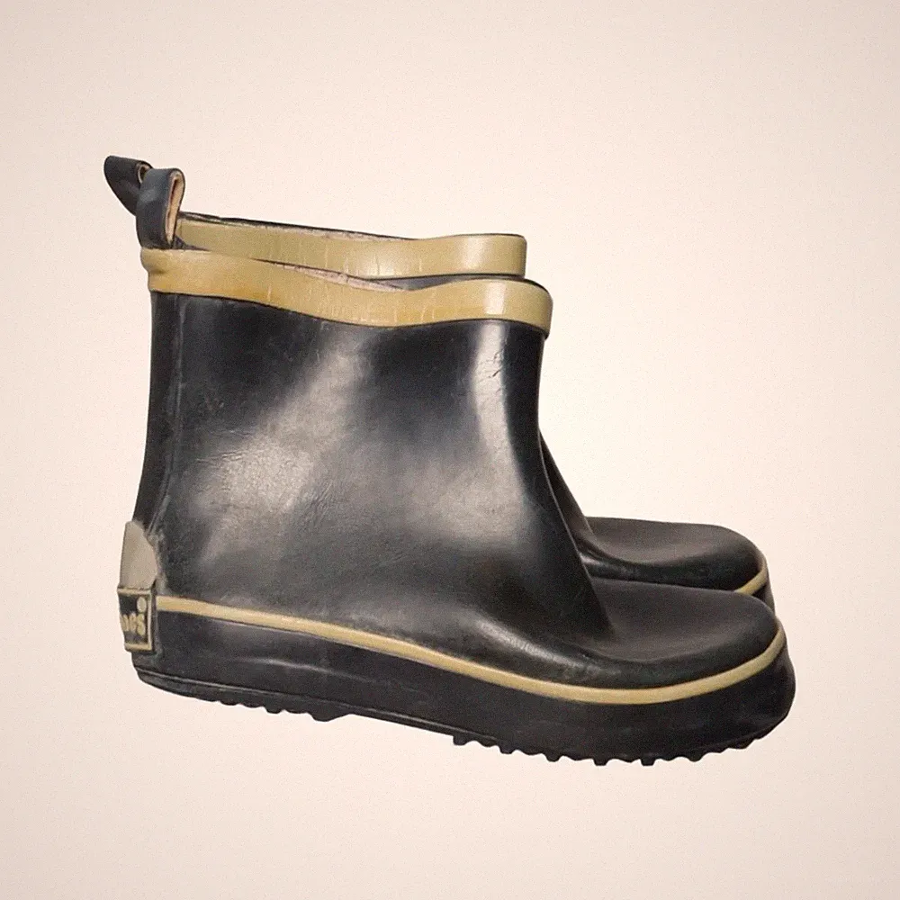 Gummistiefel, Größe: 23, Schwarz/Beige, Damen #H32