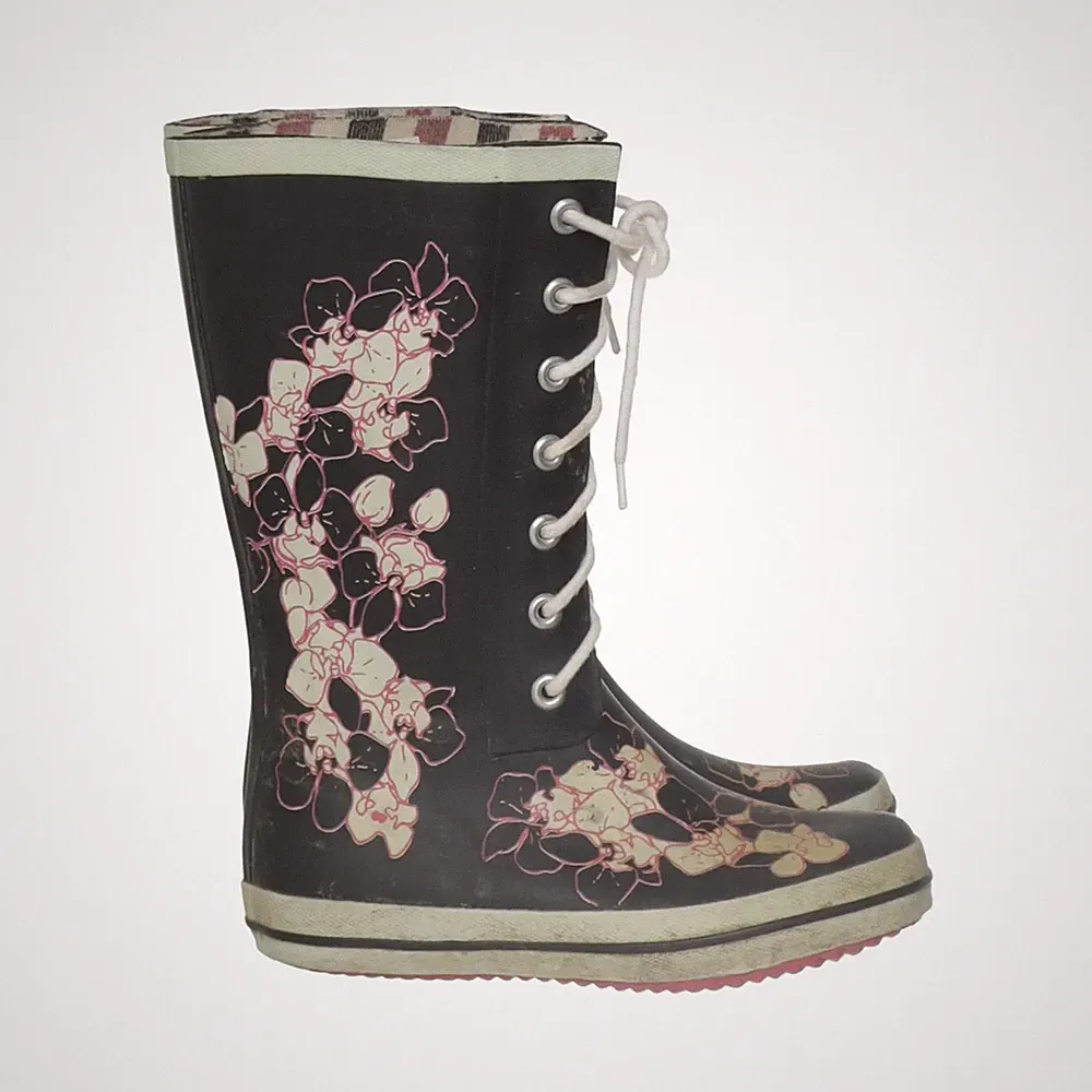 Gummistiefel, Größe: 34, Schwarz/Mehrfarbig, Damen #fnj