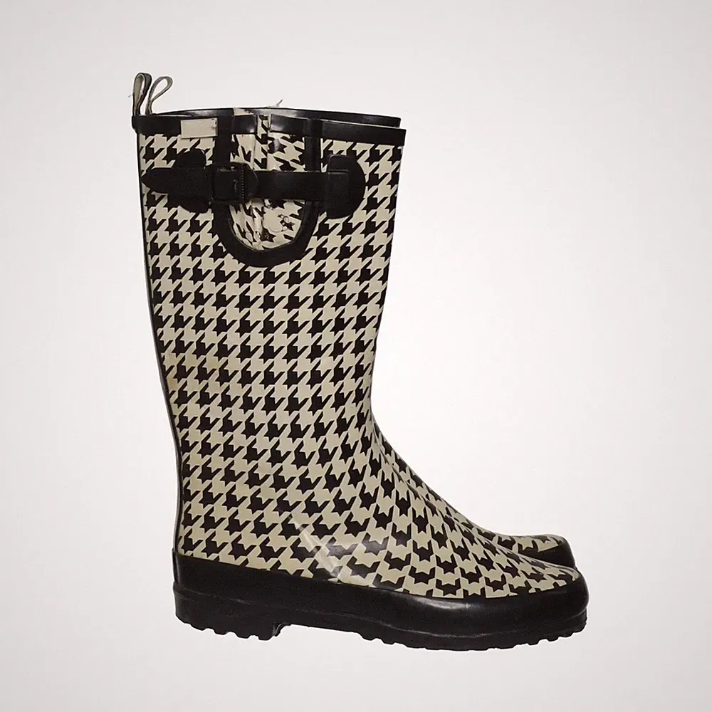 Gummistiefel, Größe: 37 1/2, Schwarz/Weiß, Damen #d0j