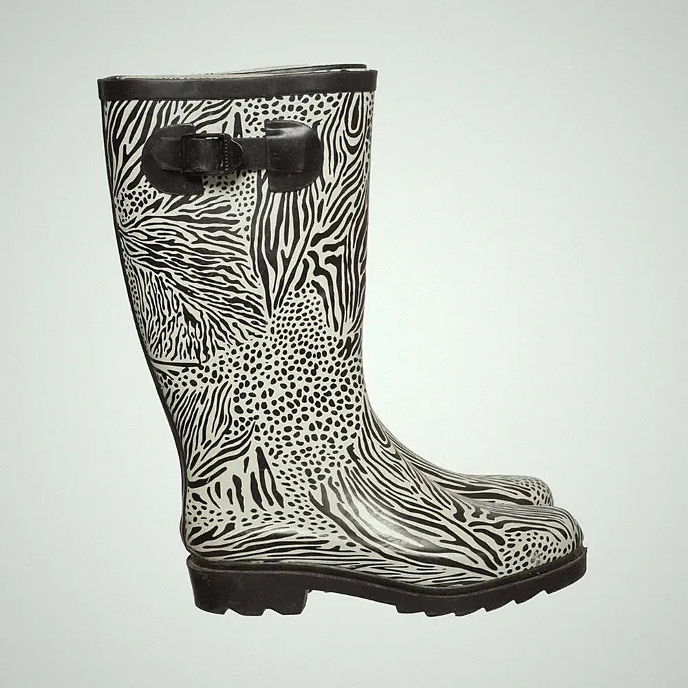 Gummistiefel, Größe: 37, Weiß/Schwarz/Mehrfarbig, Damen #zkX