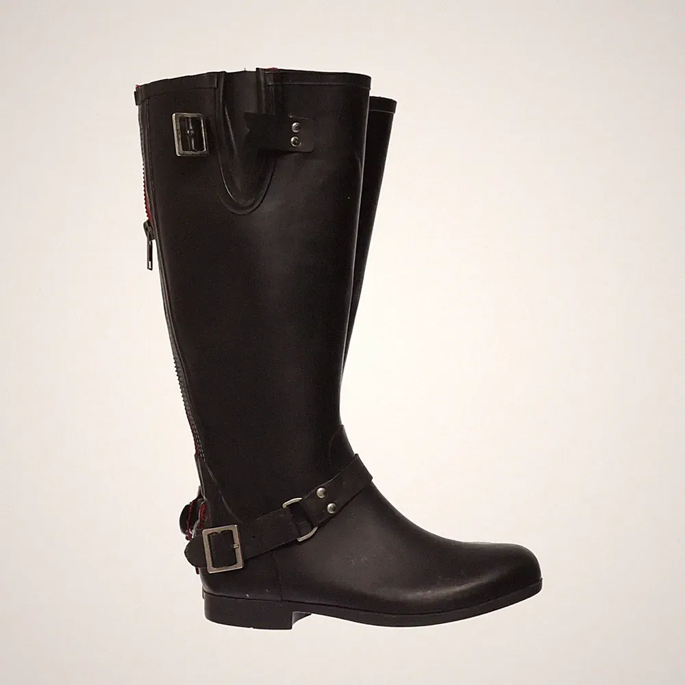Gummistiefel, Größe: 40, Schwarz/Rot, Damen #IPL