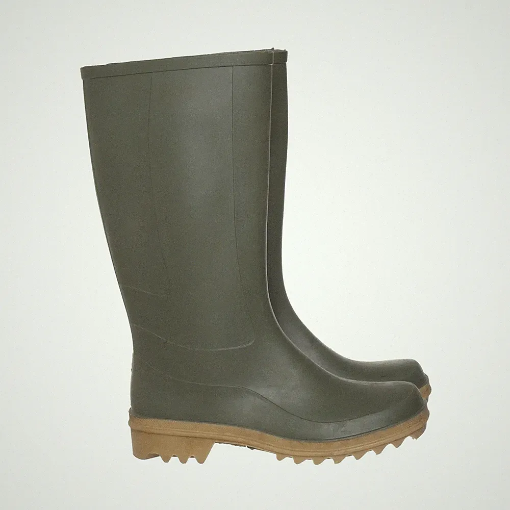 Gummistiefel, Größe: 41, Grün/Beige, Leder, Herren #QcZ