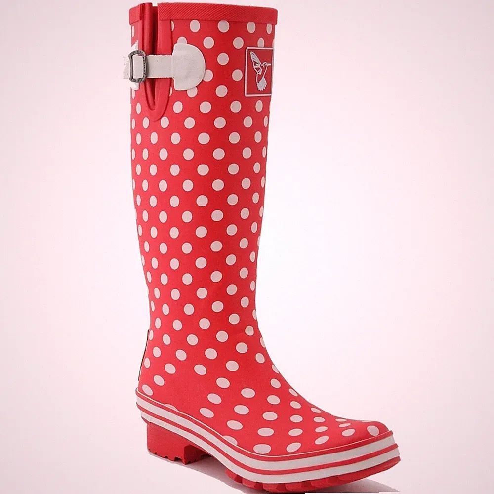 Gummistiefel Gummistiefel Damen groß Größe 7 Women Evercreatures rot gepunktet