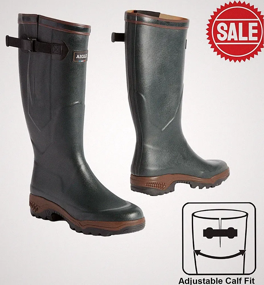 GUMMISTIEFEL Herren Aigle Parcours 2 Vario Gummistiefel UK 8 EU 42 Grün Bronze